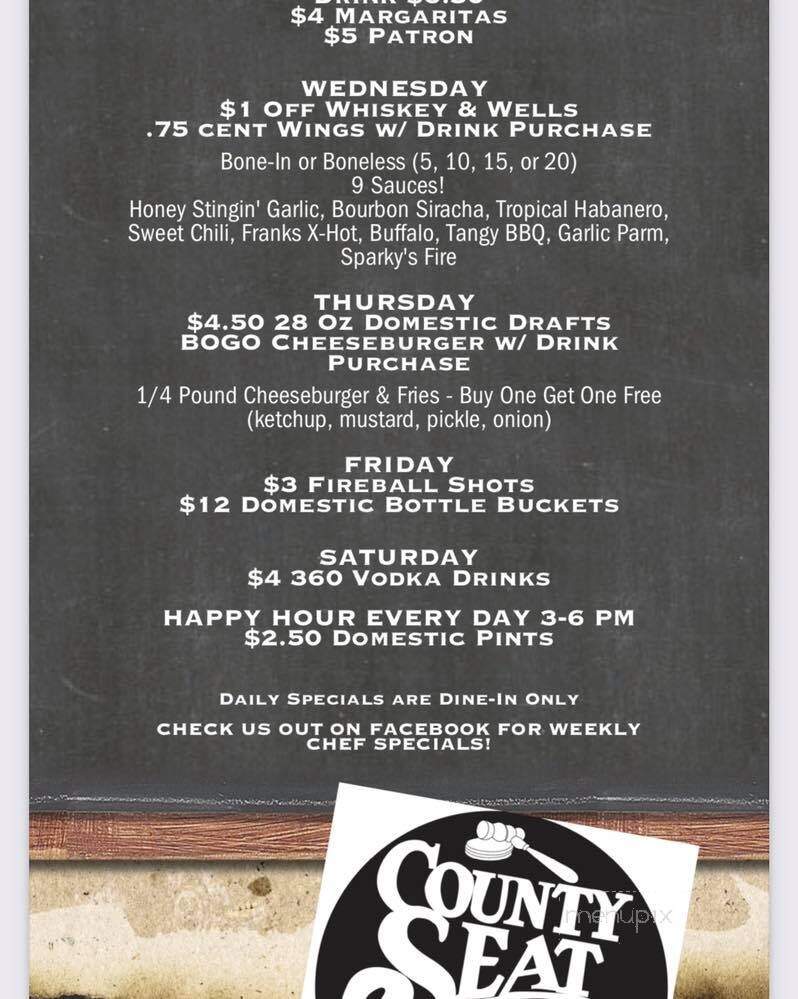 County Seat Bar & Grill - Lyons, KS menu_pic