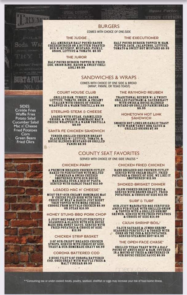 County Seat Bar & Grill - Lyons, KS menu_pic