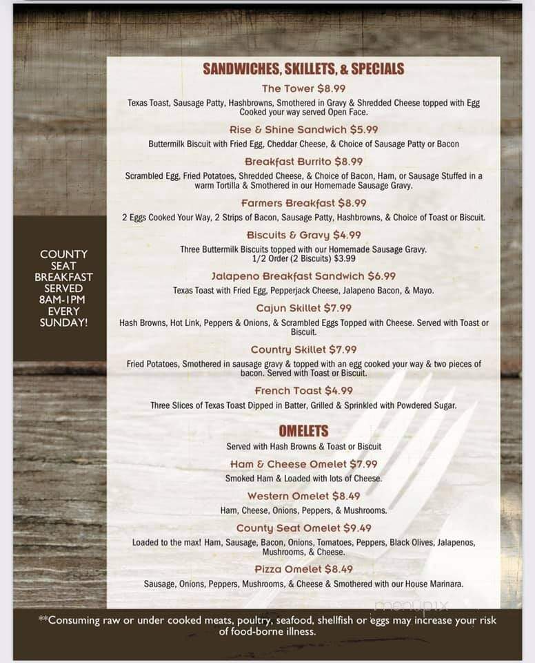 County Seat Bar & Grill - Lyons, KS menu_pic