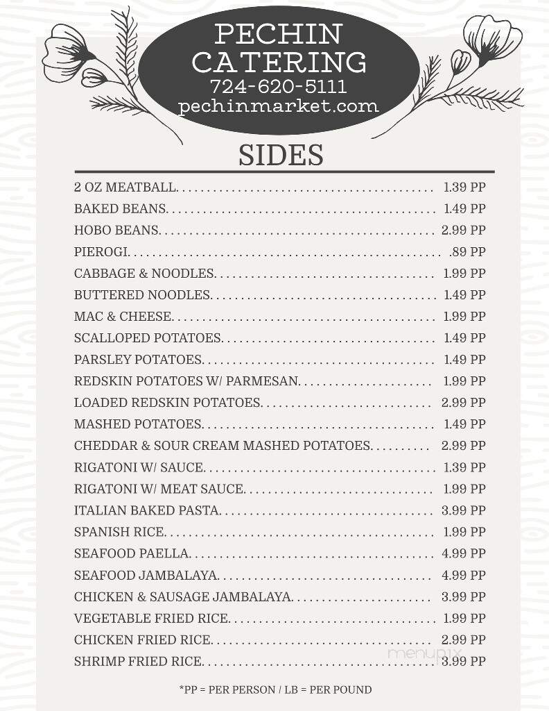 Pechin Bakery - Connellsville, PA menu_pic