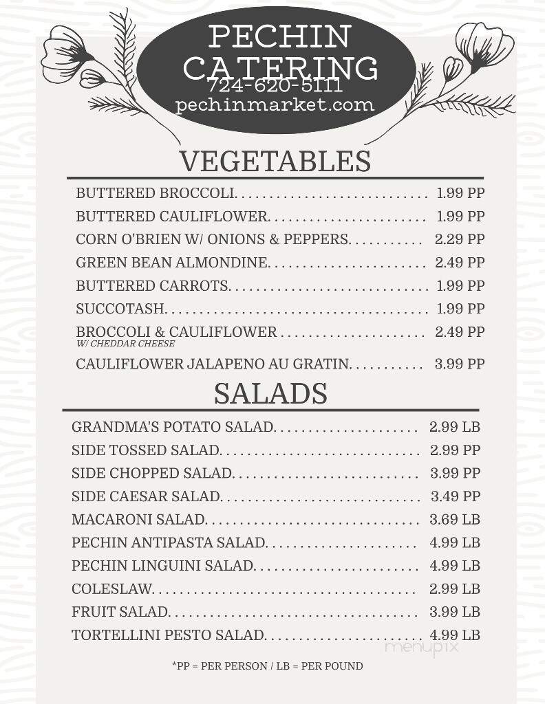Pechin Bakery - Connellsville, PA menu_pic