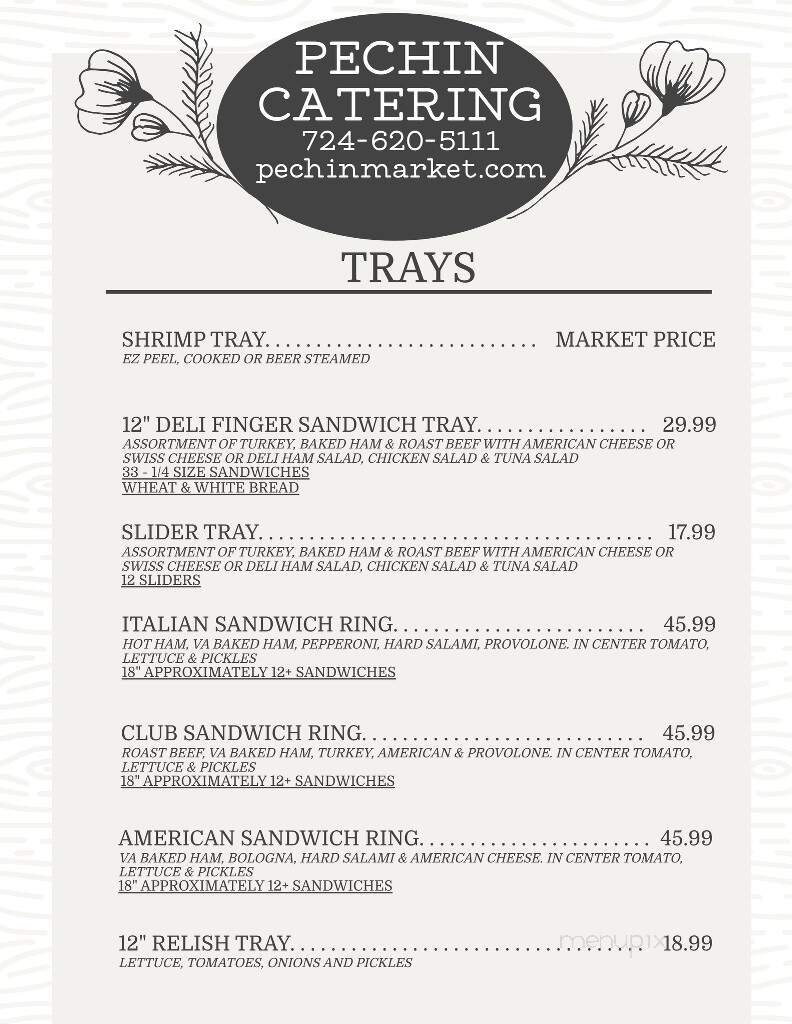 Pechin Bakery - Connellsville, PA menu_pic