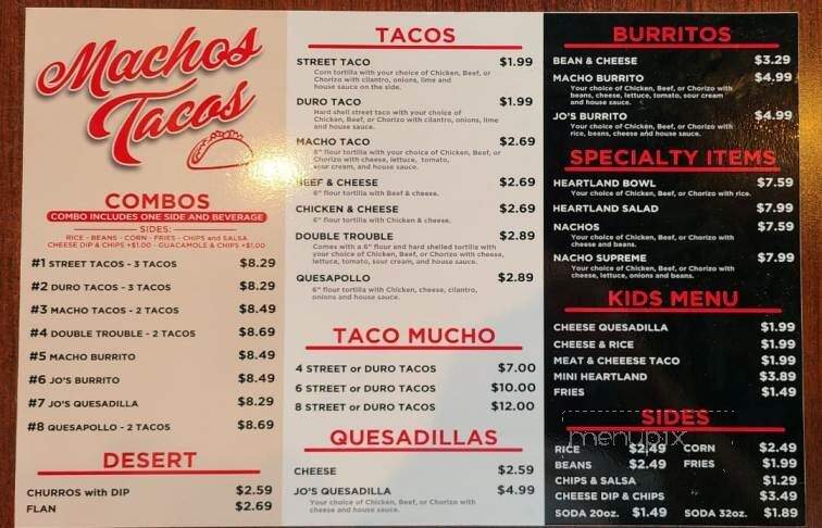 Machos Tacos - Jackson, MO menu_pic