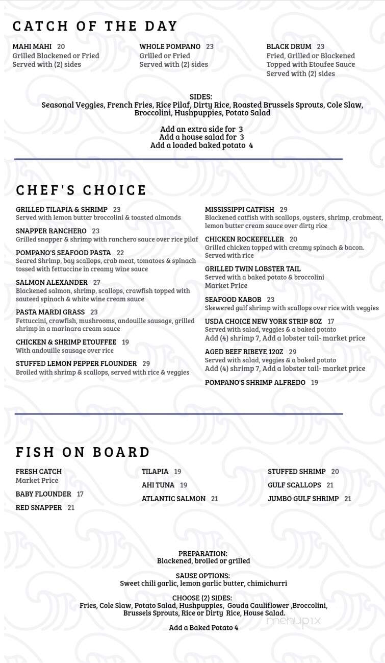 Pompano's Seafood House - Corpus Christi, TX menu_pic