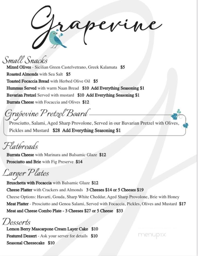 The Grape Vines Wine Bar - Crittenden, KY menu_pic