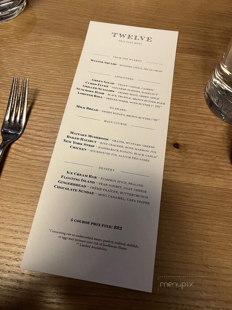 Twelve - Portland, ME menu_pic