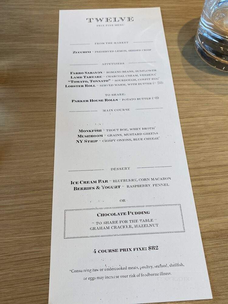 Twelve - Portland, ME menu_pic