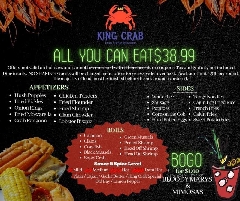 King Crab Cajun Seafood - Norton Shores, MI menu_pic