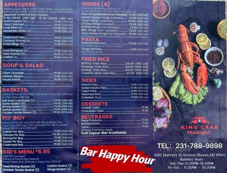 King Crab Cajun Seafood - Norton Shores, MI menu_pic