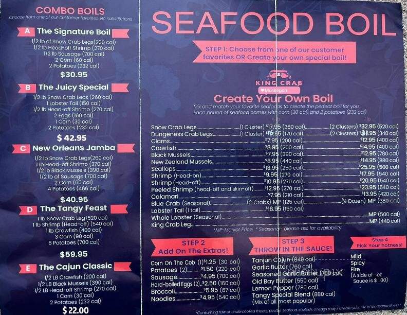 King Crab Cajun Seafood - Norton Shores, MI menu_pic