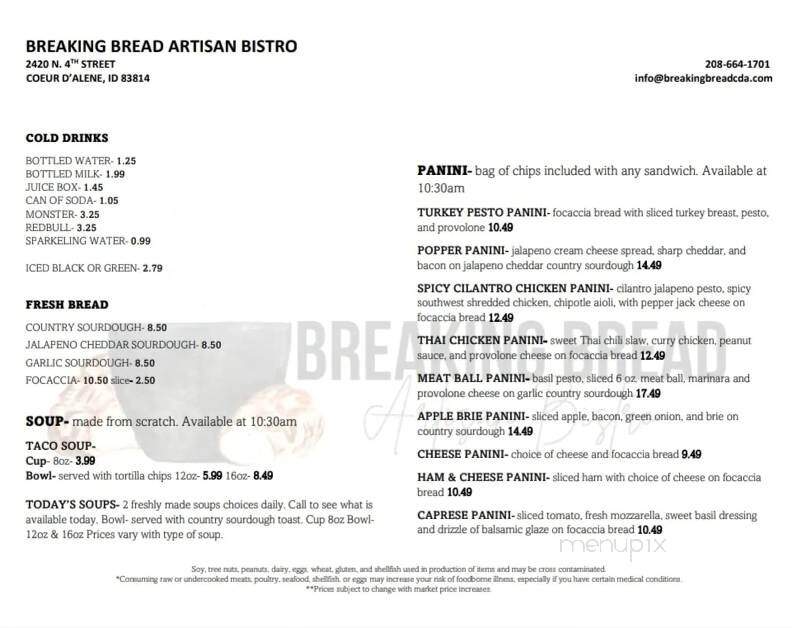 Breaking Bread Artisan Bistro - Coeur d'Alene, ID