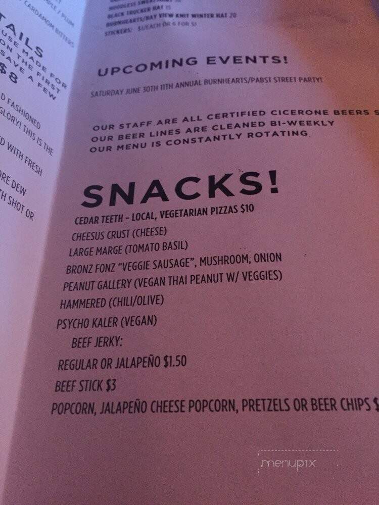 Burnhearts - Milwaukee, WI menu_pic