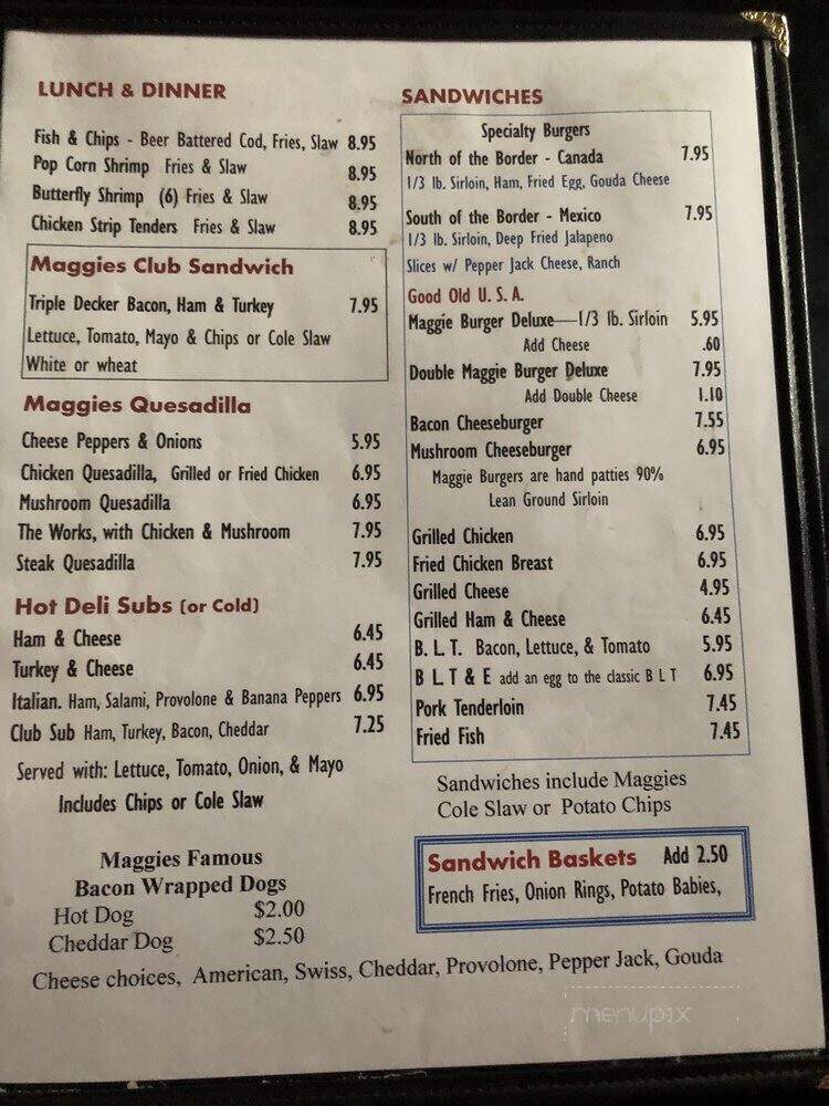 Maggie's Place - Dayton, OH menu_pic