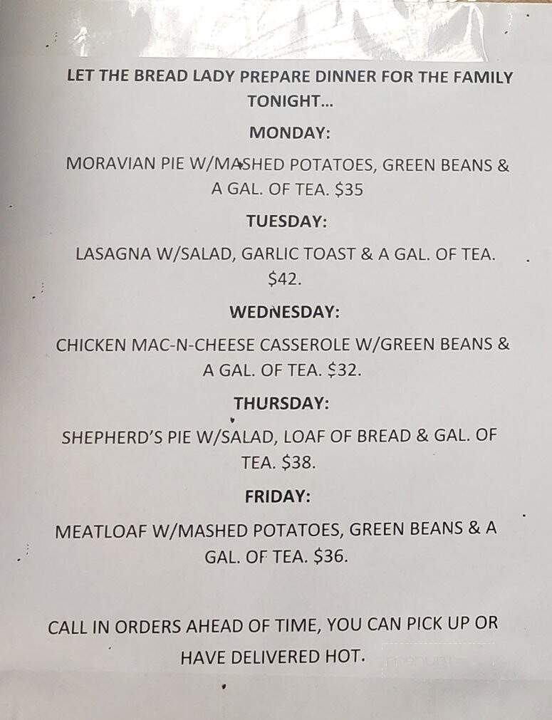 Bread Lady - Greenville, NC menu_pic