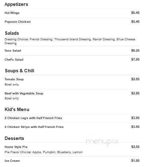 Dale's Cafe - Dunseith, ND menu_pic