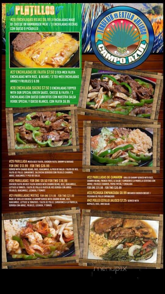 Campo Azul - Pasadena, TX menu_pic