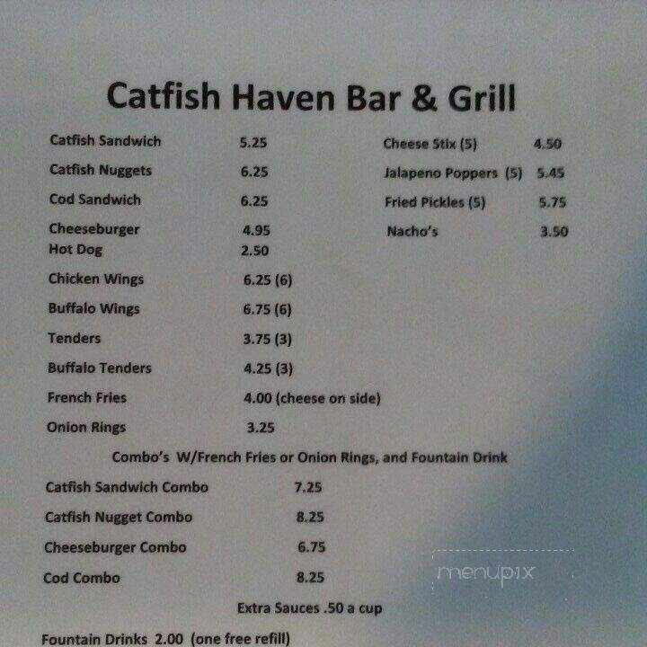 Catfish Haven Lake Bar & Grill - Louisville, KY menu_pic