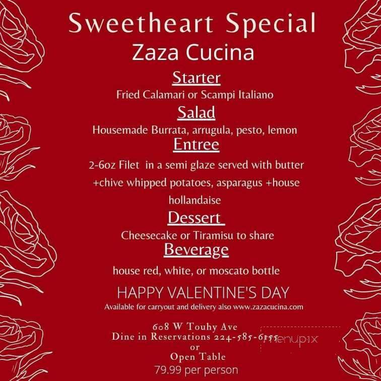 Zaza Cucina - Park Ridge, IL menu_pic