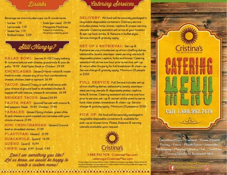 Christina's Fine Mexican Restaurant - Forney, TX menu_pic