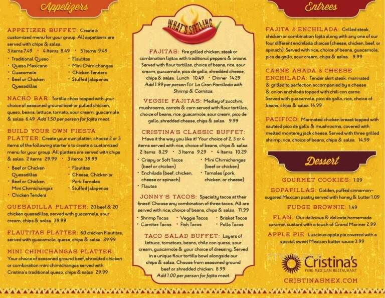 Christina's Fine Mexican Restaurant - Forney, TX menu_pic