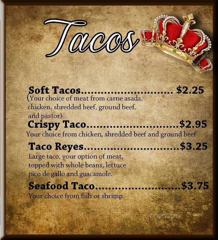 Los Reyes Mexican Food - Coalinga, CA menu_pic