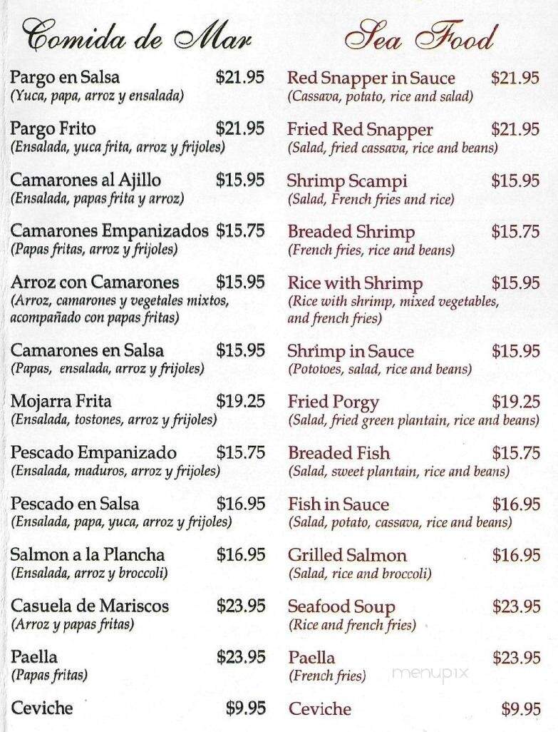Parador Latino - Lindenhurst, NY menu_pic