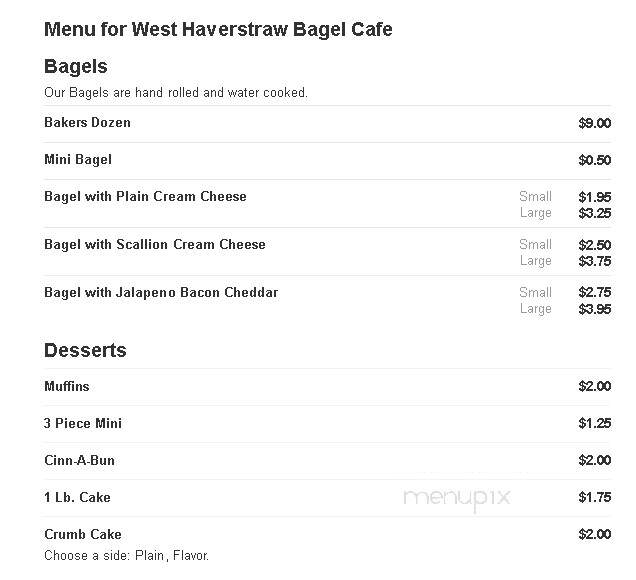 West Haverstraw Bagels & Cafe - West Haverstraw, NY menu_pic