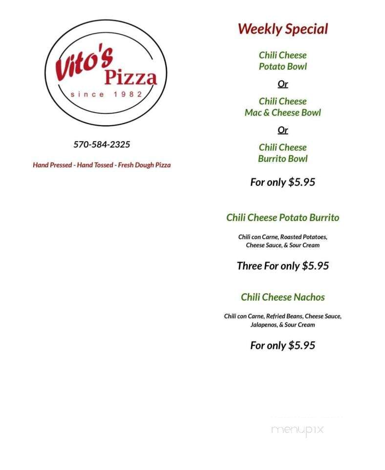Vito's Pizza - Hughesville, PA menu_pic