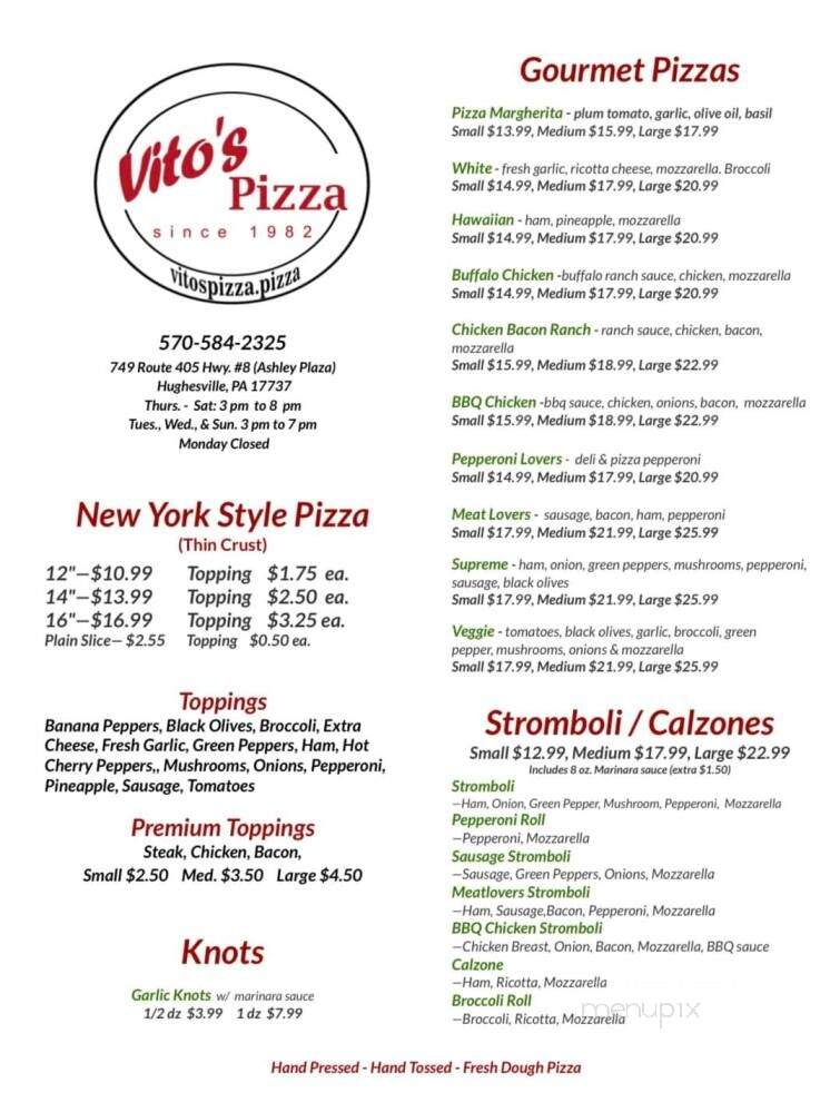 Vito's Pizza - Hughesville, PA menu_pic