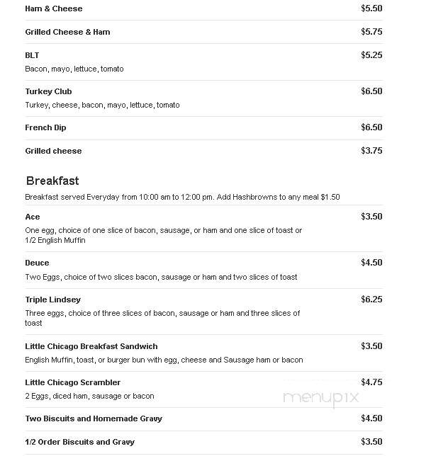 Little Chicago Club - Black Eagle, MT menu_pic