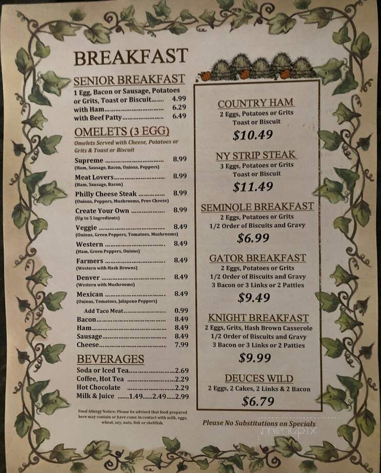 Haystax Restaurant - Eustis, FL menu_pic
