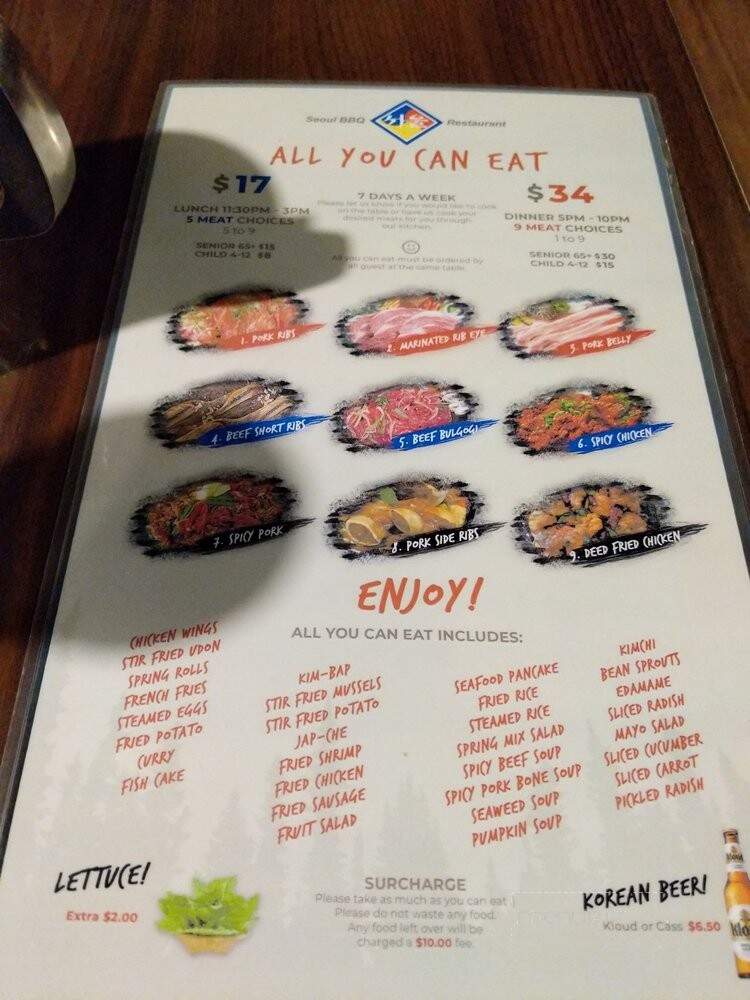 Seoul Korean BBQ - Calgary, AB menu_pic