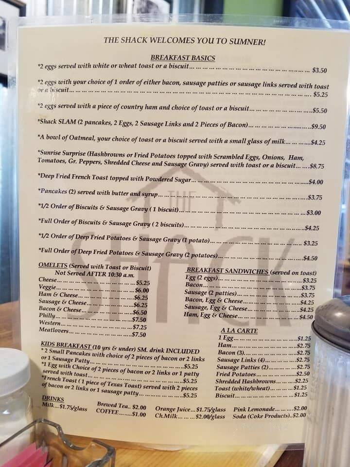 Coffee Shack - Sumner, IL menu_pic