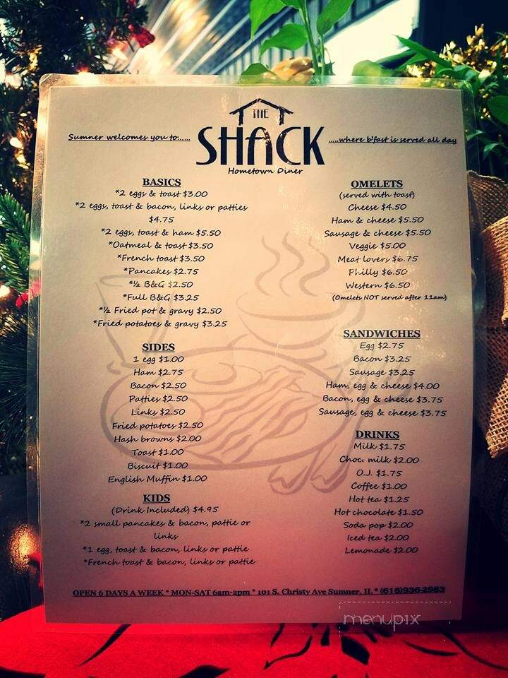 Coffee Shack - Sumner, IL menu_pic