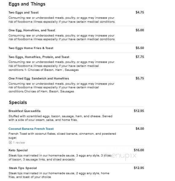 Daybreak Family Restaurant - West Bridgewater, MA menu_pic