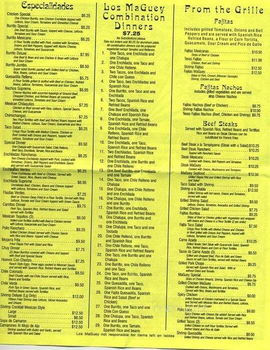 Los Magueyz - Dallas, GA menu_pic