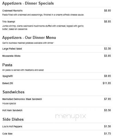 Dominick's Cafe - Wilkes Barre, PA menu_pic