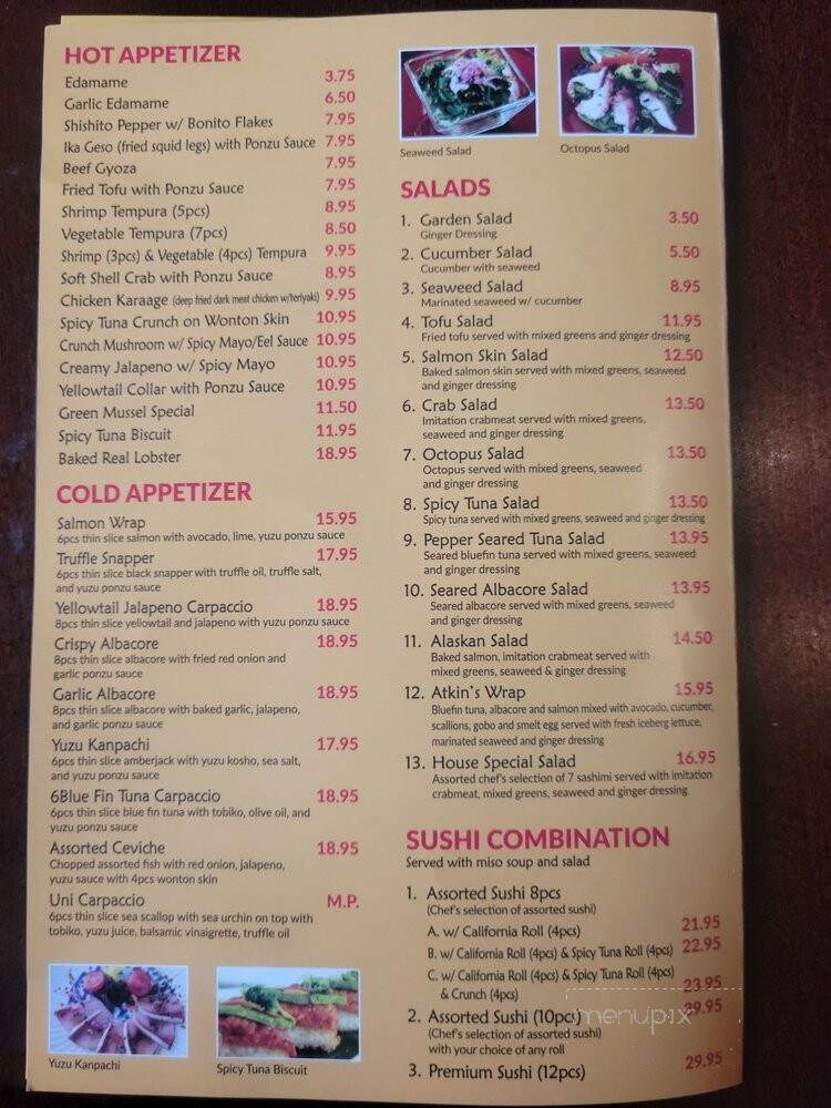 Sushi & Wasabi - Agoura Hills, CA menu_pic