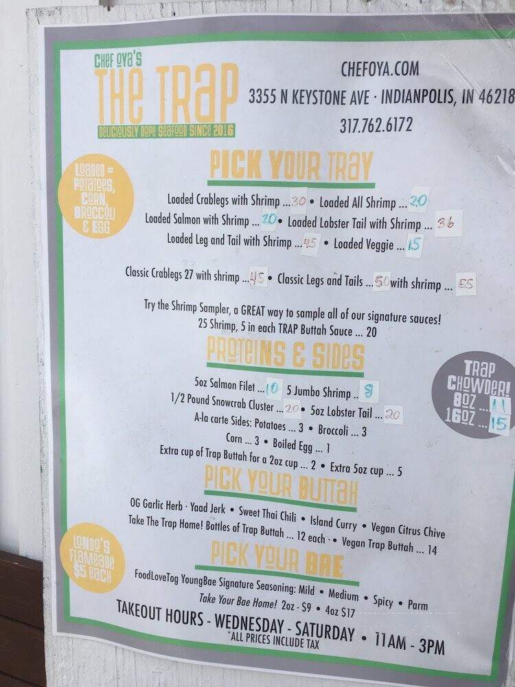 Chef Oya's The Trap - Indianapolis, IN menu_pic