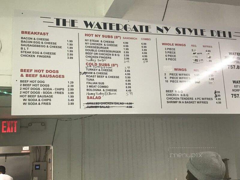 Watergate 2 - Norfolk, VA menu_pic