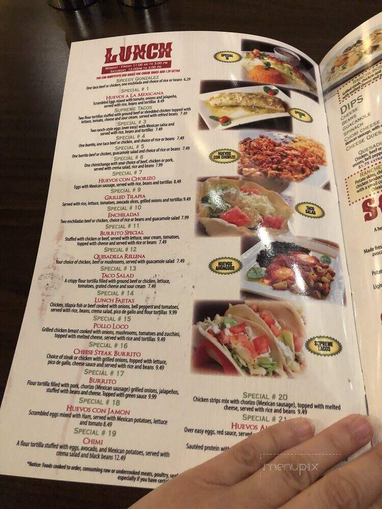 Rancheros Cocina Mexicana - Centerville, OH menu_pic
