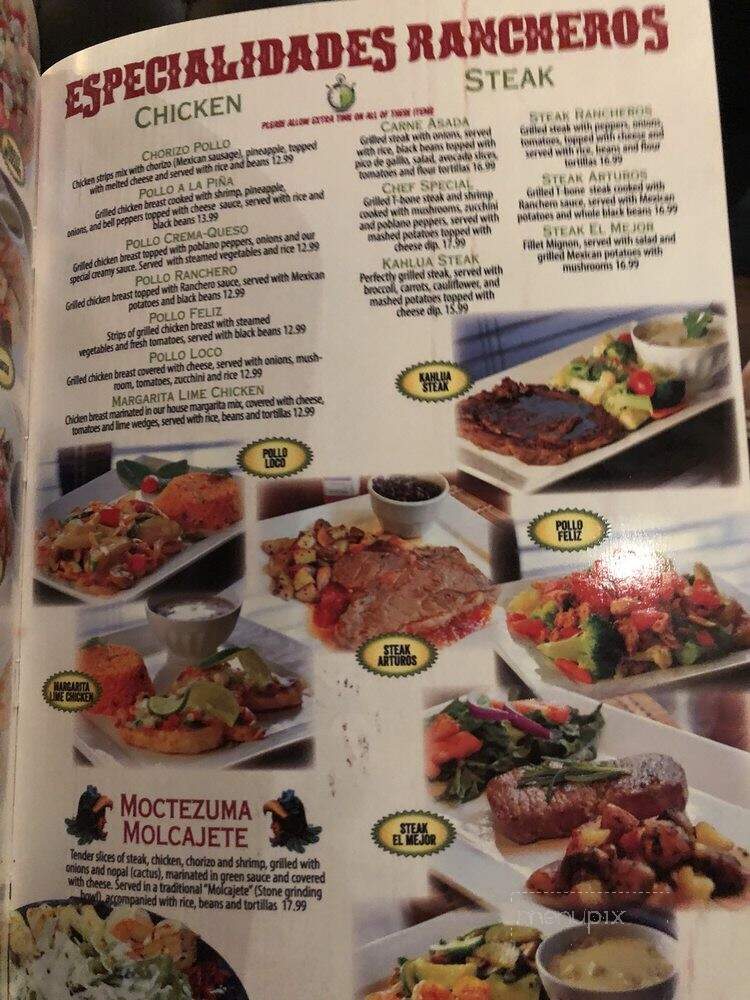 Rancheros Cocina Mexicana - Centerville, OH menu_pic