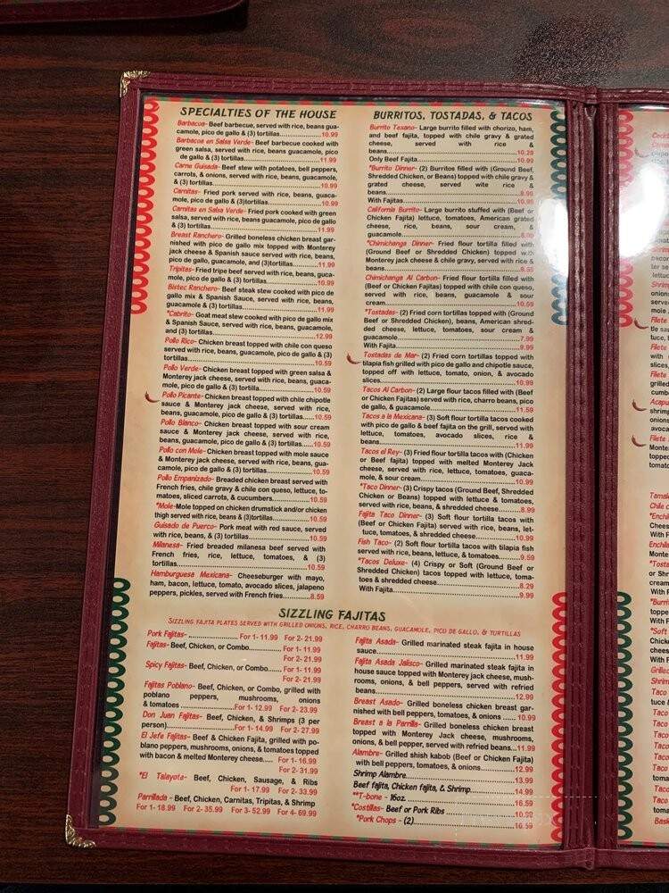 Los Ramirez Mexican Restaurant - Houston, TX menu_pic