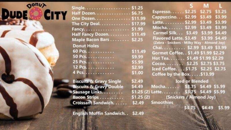 Dude Donut City - Salem, OR menu_pic