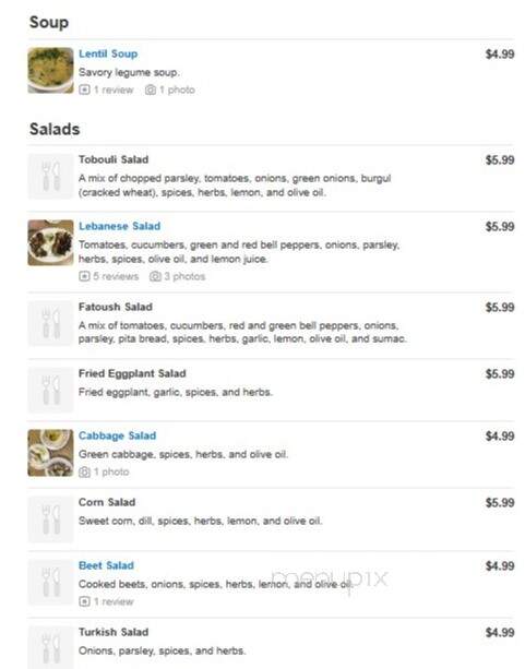 Ameer's Mediterranean Grill - Calhoun, GA menu_pic