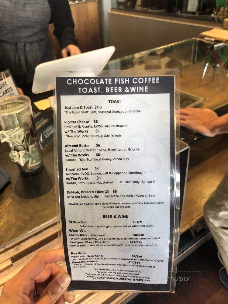Chocolate Fish Coffee Roasters - Folsom, CA menu_pic