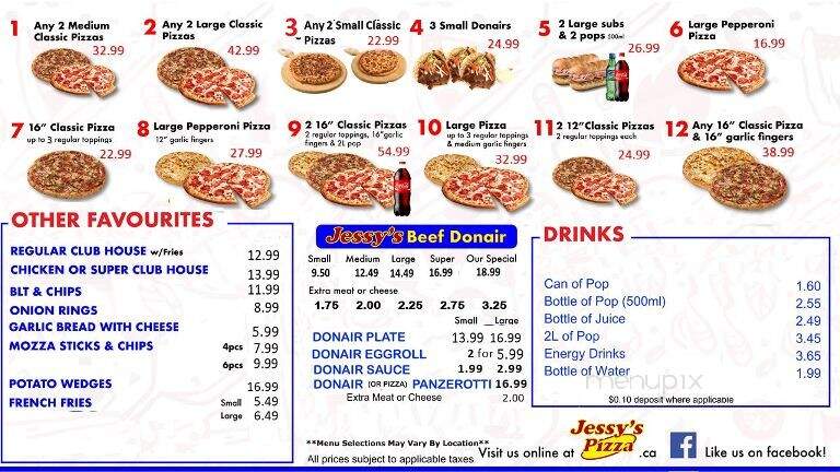Jessy's Pizza - Dauphin, MB menu_pic