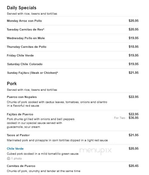 El Agave Richland - Richland, WA menu_pic