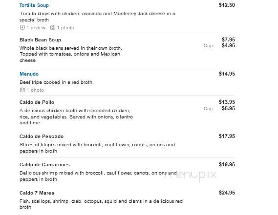 El Agave Richland - Richland, WA menu_pic