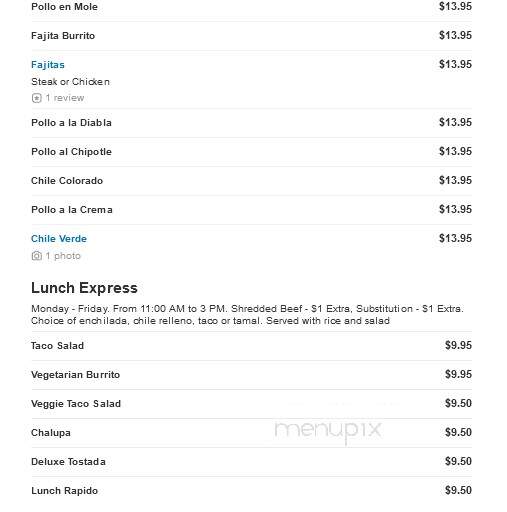 El Agave Richland - Richland, WA menu_pic